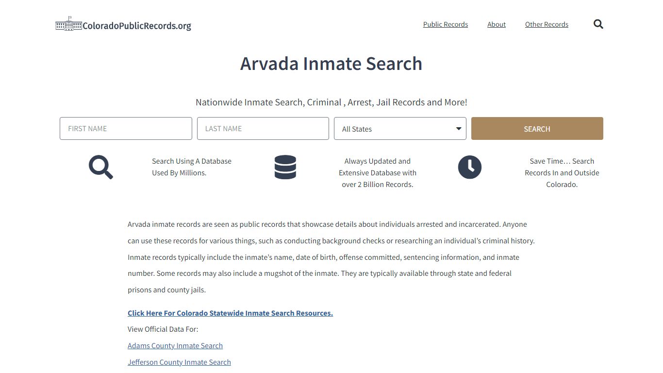 Arvada Inmate Search - Current & Past APD CO Jail Records